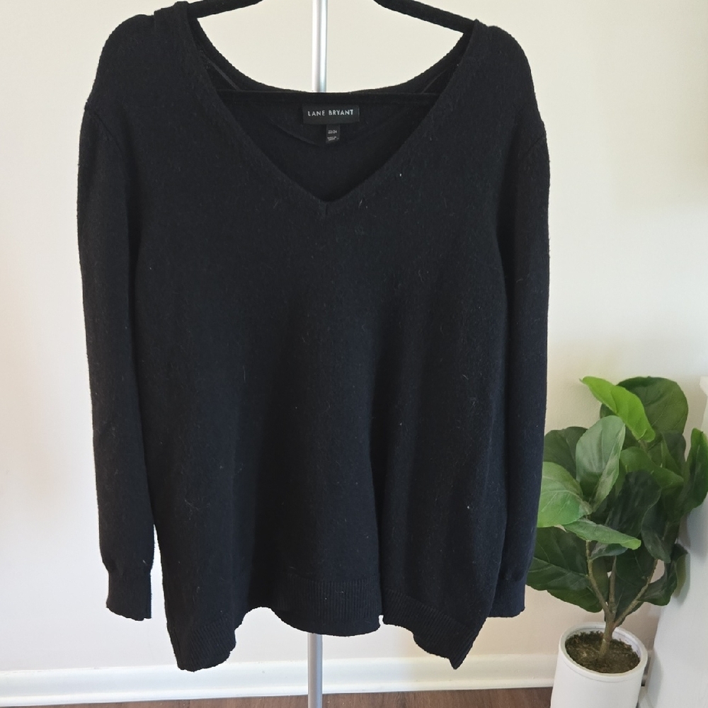 Lane Bryant Classic Black V-Neck Sweater